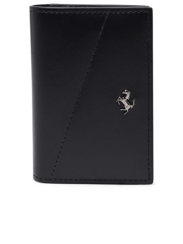 Ferrari Black Leather Wallet - Ferrari - Modalova