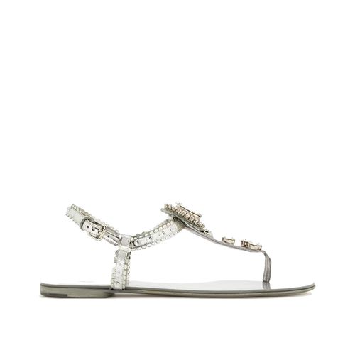 Crystal Leather Sandals - Dolce & Gabbana - Modalova