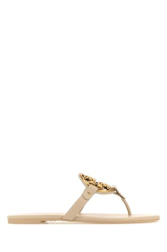 Ivory Leather Miller Thong Slippers - Tory Burch - Modalova