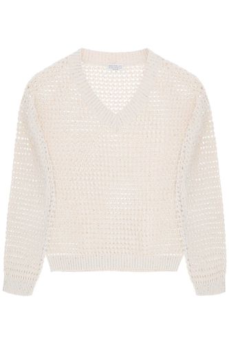 Dazzling Net Cotton Sweater - Brunello Cucinelli - Modalova