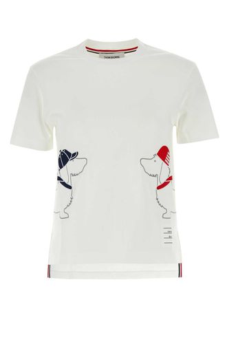 Thom Browne White Cotton T-shirt - Thom Browne - Modalova