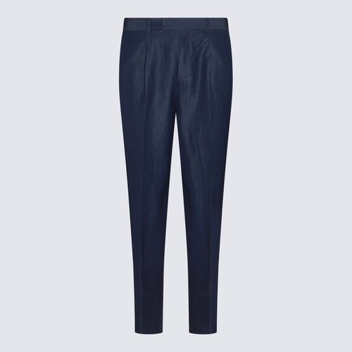 Zegna Blue Wool Pants - Zegna - Modalova