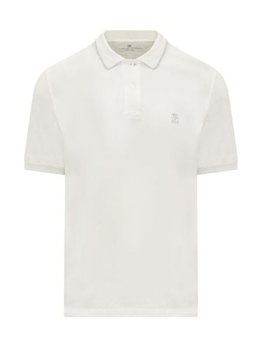 Cotton Piquet Polo With Embroidered Logo - Brunello Cucinelli - Modalova