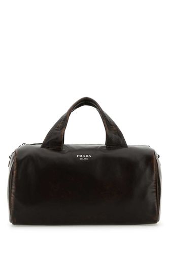 Dark Brown Nappa Leather Small Travel Bag - Prada - Modalova