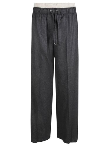 Elastic Waist Layered Straight Leg Trousers - Brunello Cucinelli - Modalova