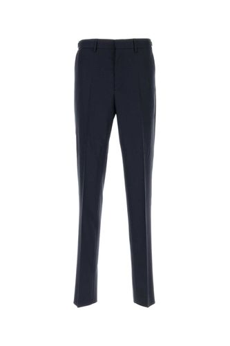 Versace Dark Blue Wool Pant - Versace - Modalova