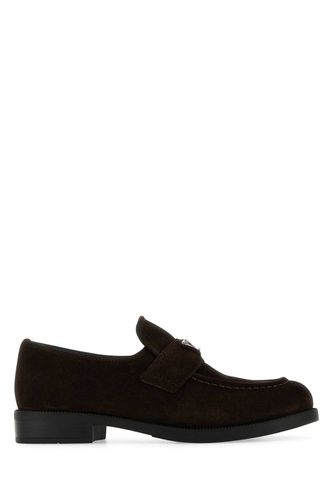 Prada Dark Brown Suede Loafers - Prada - Modalova