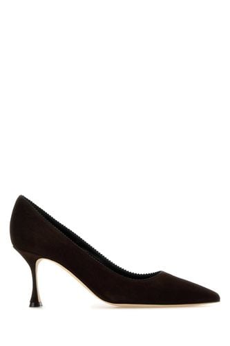 Dark Brown Suede Osmaclo Pumps - Manolo Blahnik - Modalova