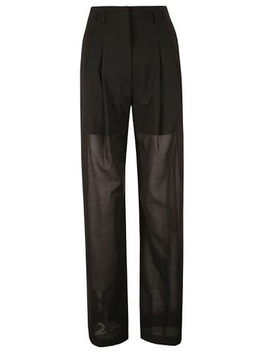 See Through Paneled Straight Leg Trousers - Philosophy di Lorenzo Serafini - Modalova