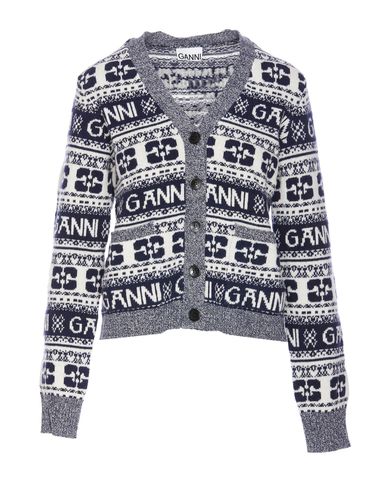 Ganni Logo Wool Mix Cardigan - Ganni - Modalova