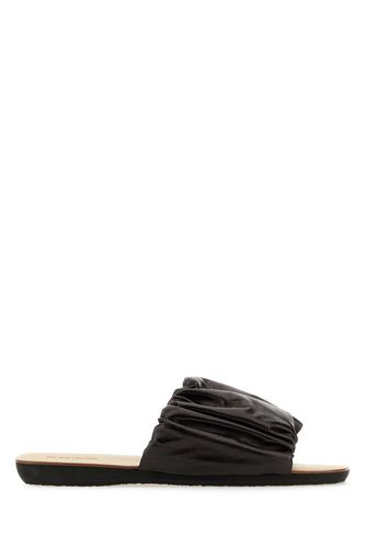 Dark Brown Leather Slippers - Jil Sander - Modalova