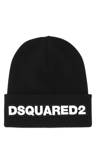 Dsquared2 Black Wool Beanie Hat - Dsquared2 - Modalova