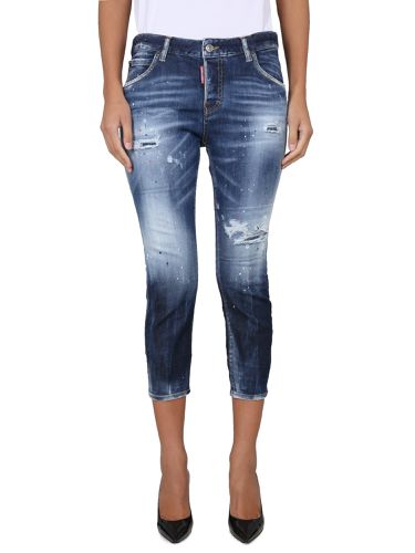 Medium Powder Spots Wash Cool Girl Cropped Jeans - Dsquared2 - Modalova