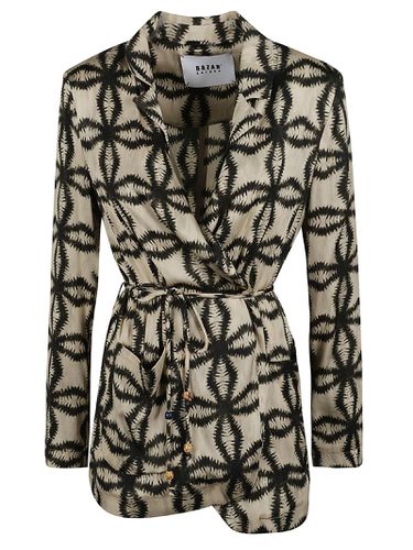 Printed Belted Cardi-coat - Bazar Deluxe - Modalova