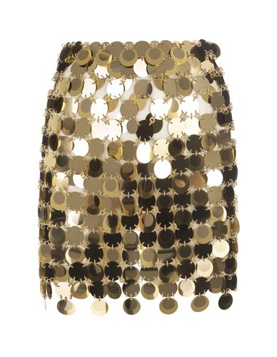 Mini Skirt With Golden Mirror Effect Discs - Paco Rabanne - Modalova