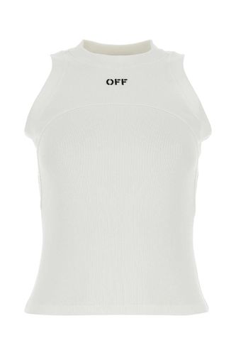 White Stretch Cotton Tank Top - Off-White - Modalova