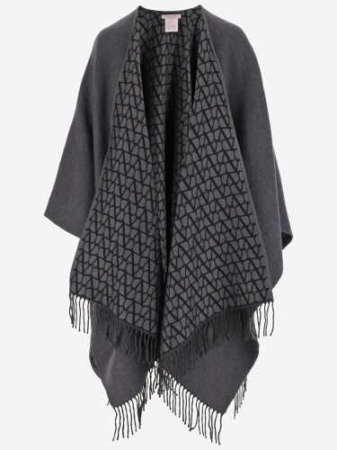 Wool Blend Iconographe Toile Poncho - Valentino Garavani - Modalova