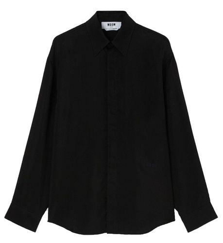 MSGM Logo Embroidered satin Shirt - MSGM - Modalova