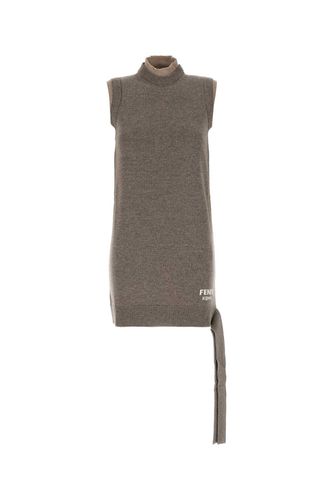 Fendi Cappuccino Wool Blend Dress - Fendi - Modalova