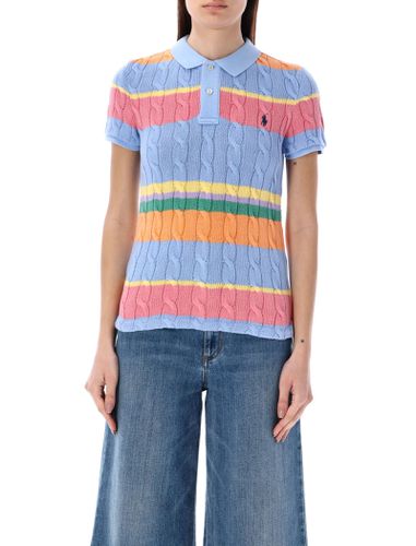 Striped Cable Knit Polo Shirt - Polo Ralph Lauren - Modalova