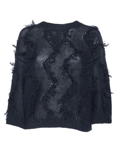 Tricot Sweater With Fringes - Peserico - Modalova