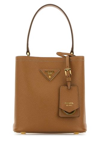 Caramel Leather Small Panier Handbag - Prada - Modalova