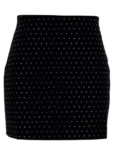 Nerea Mini-skirt With All-over Rhinestone In Polyester Blend Woman - The Andamane - Modalova
