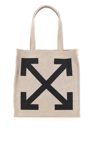 Logo Printed Open Top Shopping Bag - Off-White - Modalova