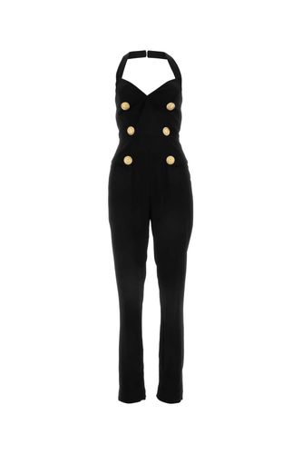 Balmain Black Viscose Jumpsuit - Balmain - Modalova