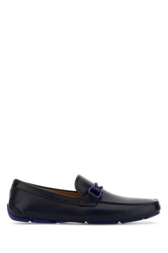 Midnight Blue Leather Front Loafers - Ferragamo - Modalova