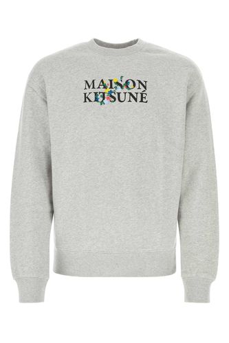 Melange Grey Cotton Sweatshirt - Maison Kitsuné - Modalova
