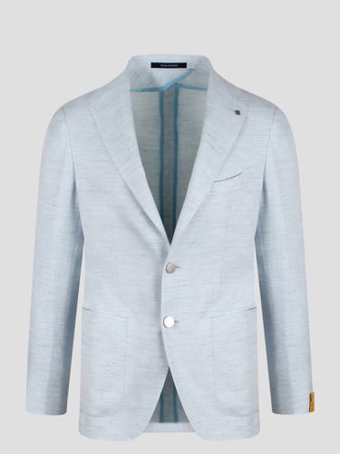 Linen Cotton Blend Single Breasted Blazer - Tagliatore - Modalova