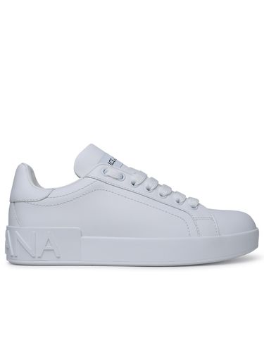 Portofino White Calf Leather Sneakers - Dolce & Gabbana - Modalova