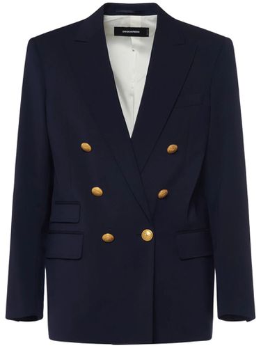 Blue Wool Twill Jacket - Dsquared2 - Modalova