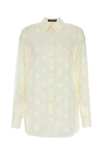 Devorè Silk Satin Shirt With Dg Logo - Dolce & Gabbana - Modalova