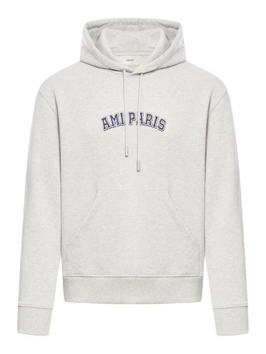 Cotton Hoodie With Logo - Ami Alexandre Mattiussi - Modalova