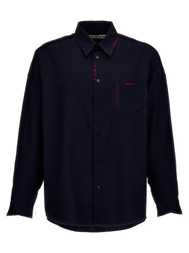 Cool Wool Shirt With Contrast Stitching - Marni - Modalova