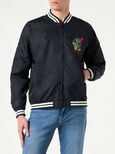 Man Navy Jacket With Parrots Embroidery - MC2 Saint Barth - Modalova