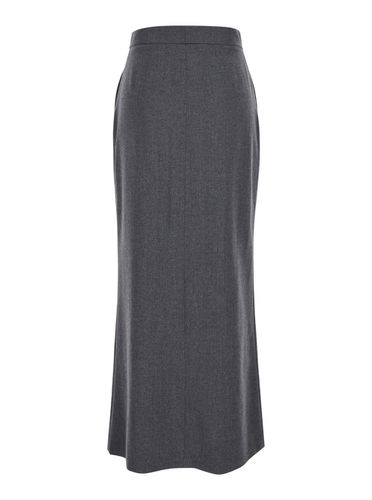 Indo Long Skirt With Front Slit In Wool Blend Woman - Antonelli - Modalova