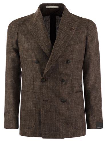 Double-breasted Jacket In Wool, Silk And Linen - Tagliatore - Modalova