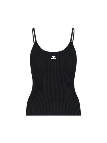 Courrèges Logo Ribbed Top - Courrèges - Modalova