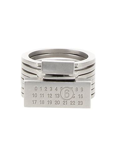 MM6 Maison Margiela Logo Ring - MM6 Maison Margiela - Modalova