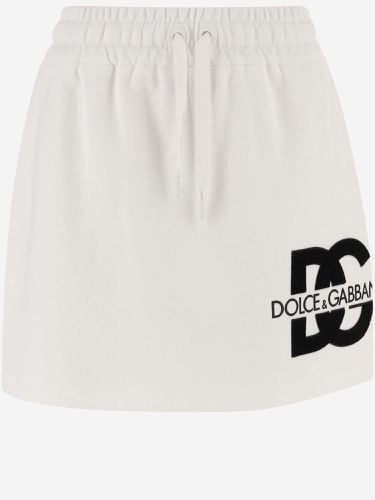 Cotton Blend Skirt With Logo - Dolce & Gabbana - Modalova