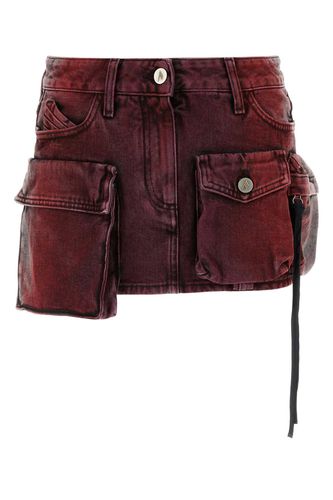 Tyrian Purple Denim Fay Mini Skirt - The Attico - Modalova