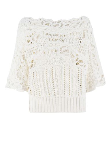 Drop Shoulder Openwork Jumper - Ermanno Scervino - Modalova