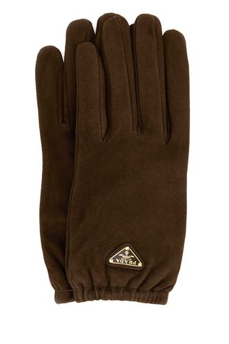 Prada Brown Suede Gloves - Prada - Modalova