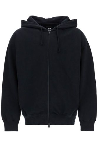 Y-3 Black Cotton Zip Hoodie - Y-3 - Modalova