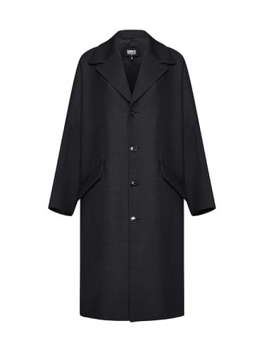 Oversized Single-breasted Coat - MM6 Maison Margiela - Modalova