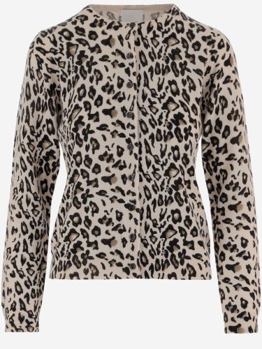 Leopard Print Wool And Cashmere Cardigan - Allude - Modalova
