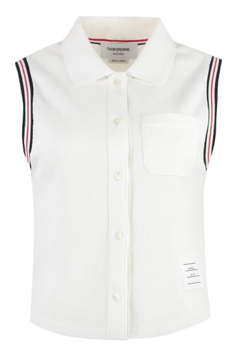 Sleeveless Polo Shirt In Cotton - Thom Browne - Modalova